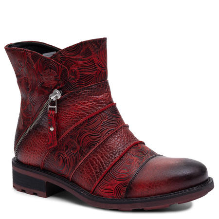 Maciejka Leather Warm-Lined Ankle Boots Red 07610-08/00-8