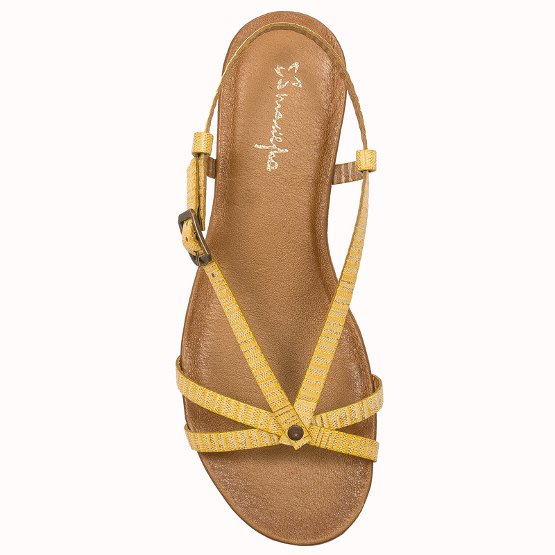 Maciejka women's yellow leather Sandals