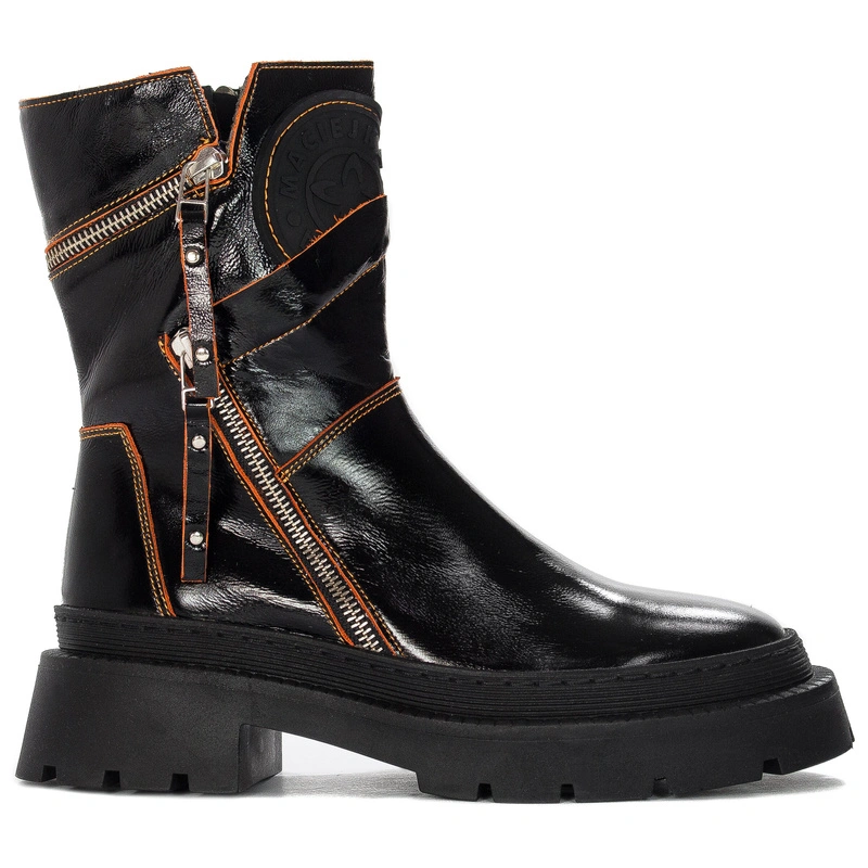 Maciejka Black+Orange Women's Boots