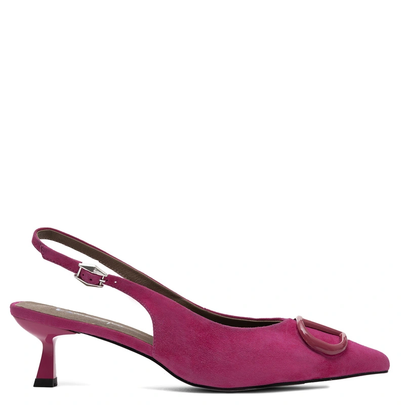 Maciejka Slingback Pumps Suede Kitten Heel 6 cm Pink K7447-05/00-1