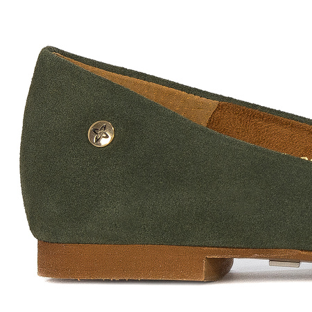 Maciejka Leather Ballet Flats Almond Toe Olive 04100-45/00-8