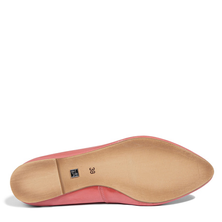 Maciejka Women's Genuine Leather Ballet Flats Flat Heel 1 cm Coral 4100W-04/00-8