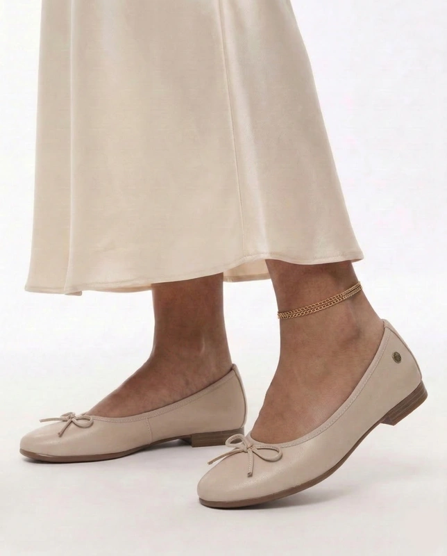 Maciejka Classic Exclusive Leather Women's Ballerinas Beige P6800-04-00-0