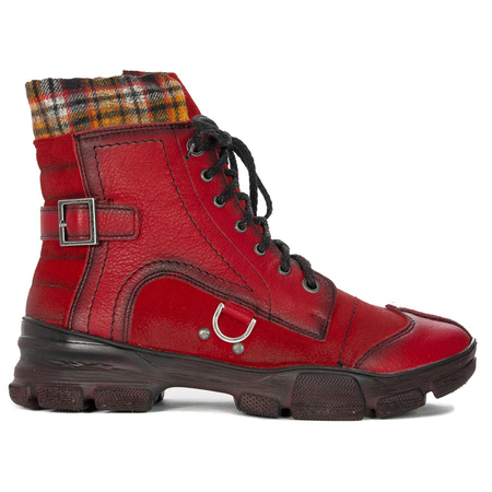 Maciejka Women's Red Lace-up Boots