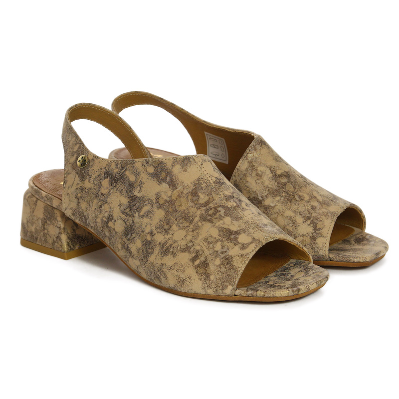 Maciejka Women's Leather Sandals Beige Gold