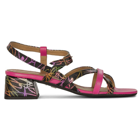 Maciejka Women's High Heel Leather Sandals Pink Black