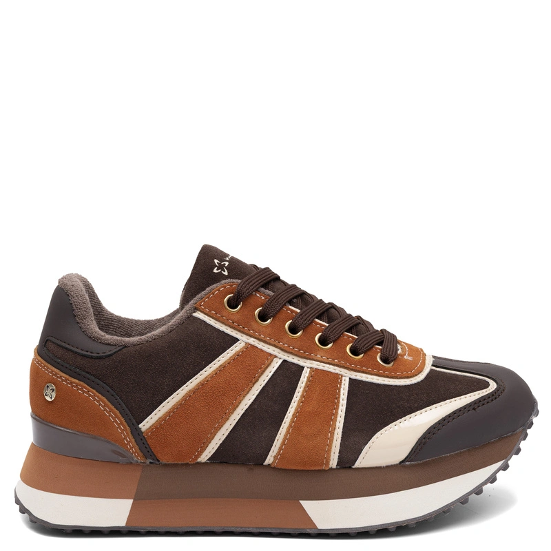 Maciejka Multicolor Leather Platform Sneakers Brown M7356-02/00-7