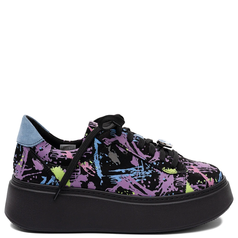 Maciejka Women’s Nubuck Platform Sneakers — Round Toe — Purple 06191-05/00-8