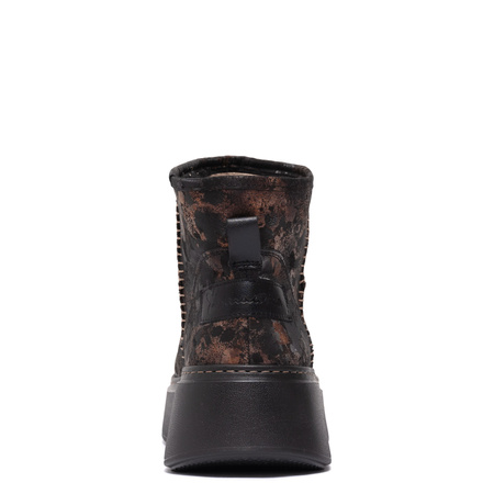 Maciejka Natural Leather Boots on Platform Gold-Black 06257-25/00-4