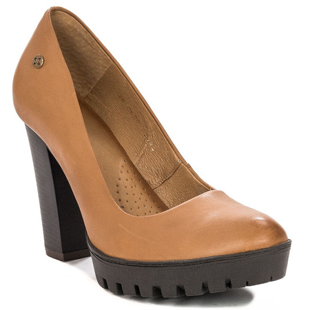 Maciejka Classic Leather Platform Pumps Brown 02629-29/00-1