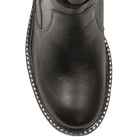Maciejka Black Leather Women's Boots 05727-01/00-6