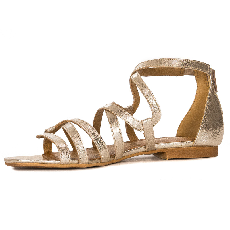 Maciejka Women's sandals natural leather shine Gold