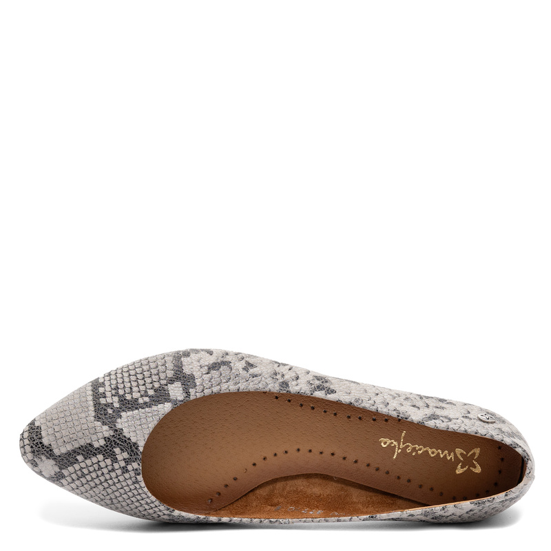 Maciejka Leather Ballerinas Snake Print Grey Elegant 4100W-09/00-8