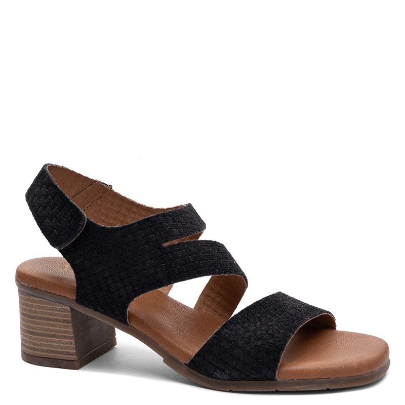 Maciejka Leather Woven Texture Black Sandals E7401-01/00-1