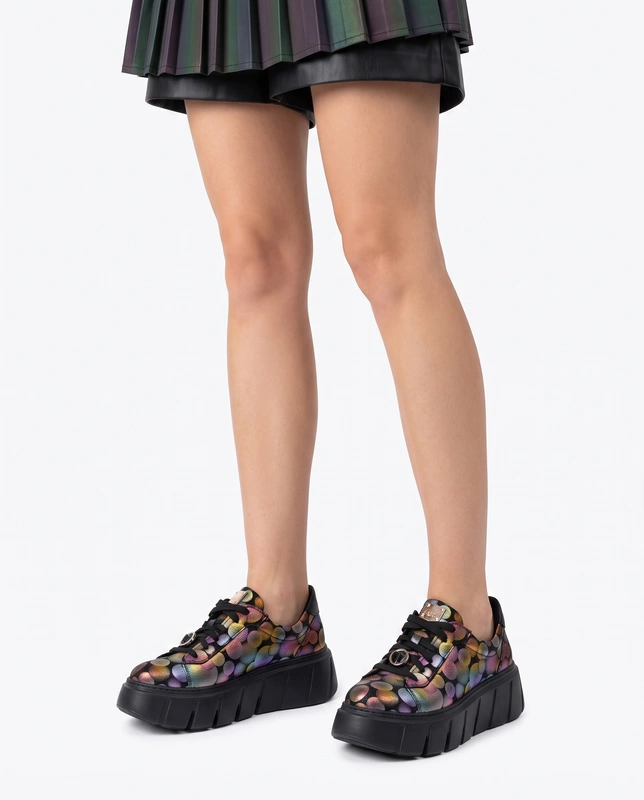 Maciejka Sneakersy Skórzane Komfortowe Wielokolorowe 6891W-08/00-8