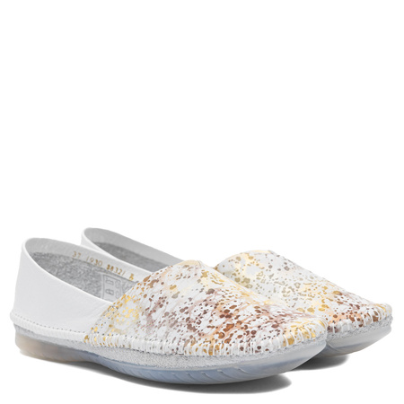 Maciejka Leather Slip-On Patterned White-Gold 1930B-31/00-0