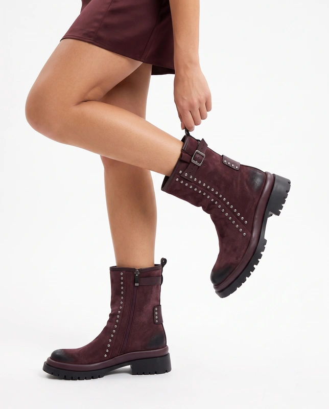 Maciejka Women's Natural Leather Ankle Boots Elegant Burgundy K7727-23/00-7