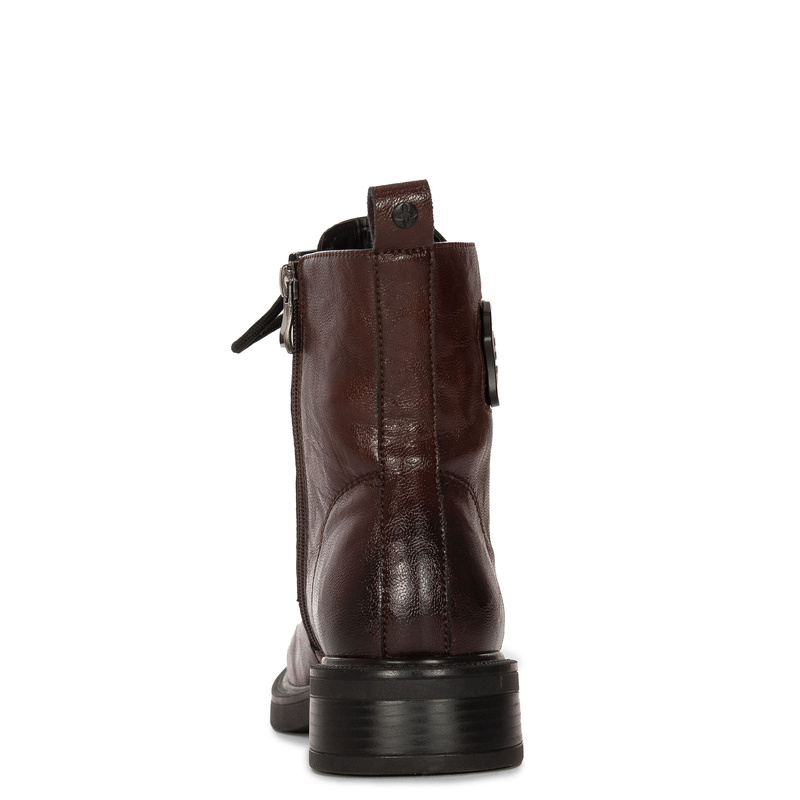 Maciejka Women's Genuine Leather Lace-Up Ankle Boots Flat Brown K7180-02/00-7