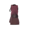 Maciejka Velour Leather Combat Boots on Platform Burgundy 06309-23/00-8