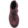 Maciejka Velour Leather Combat Boots on Platform Burgundy 06309-23/00-8