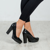 Maciejka Classic Leather Pumps on Block Heel and Platform Black 02629-43-00-1