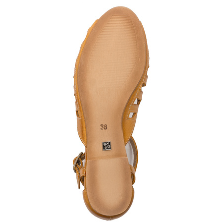 Maciejka Women's flat sandals leather Orange