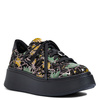 Maciejka  Leather Platform Sneakers With Artistic Print, Black 6191W-07/00-8