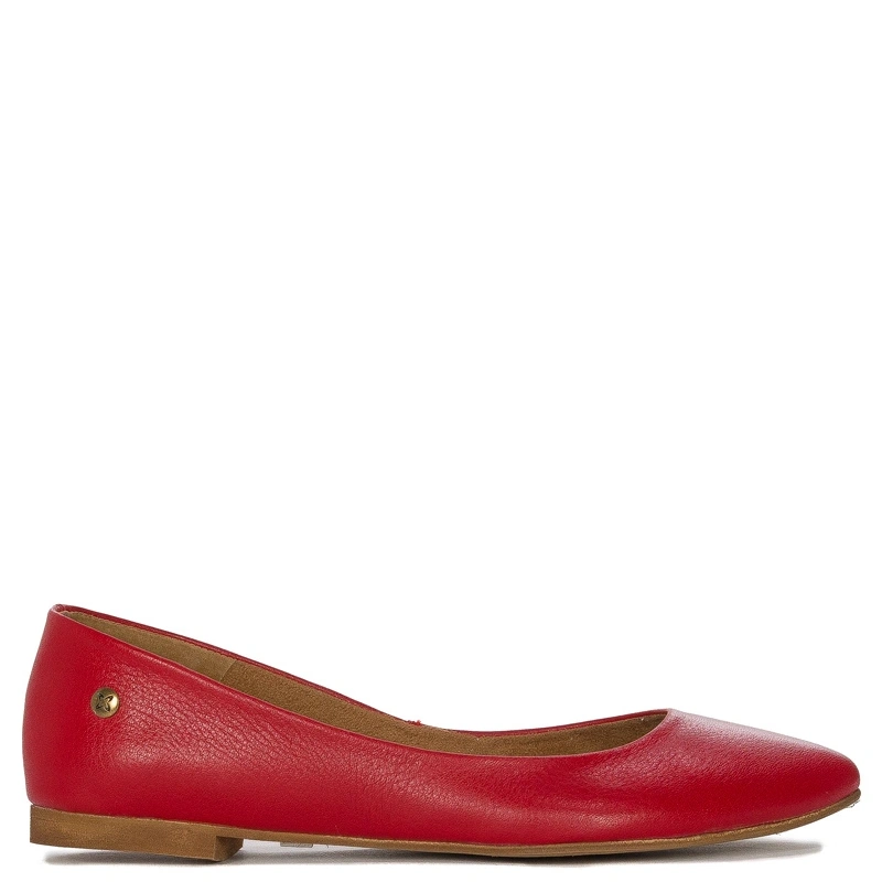 Maciejka Leather Slip-On Ballerinas Flat Sole Red 04100-08/00-8