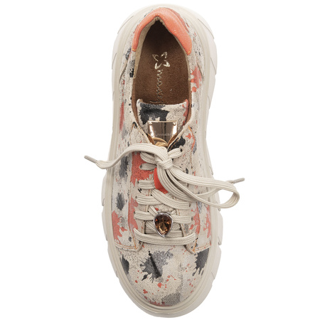 Maciejka leather low shoes artistic print platform multicolor 06891-18/00-8