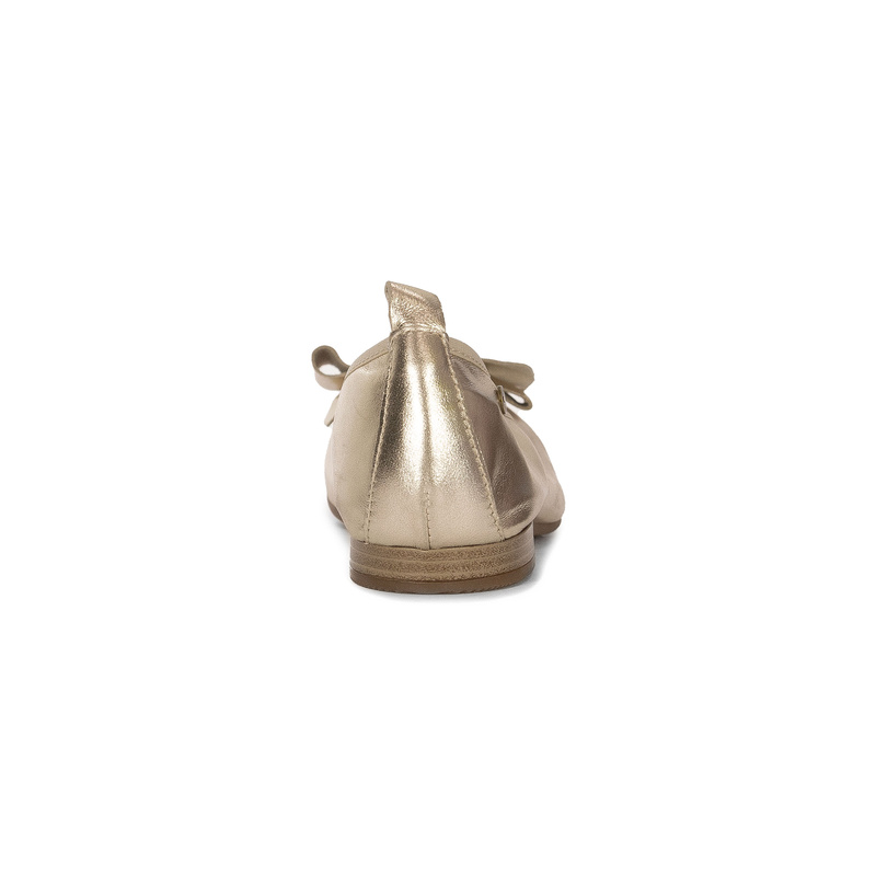 Maciejka Leather Ballerinas Metallic Bow Gold P6802-25/00-0