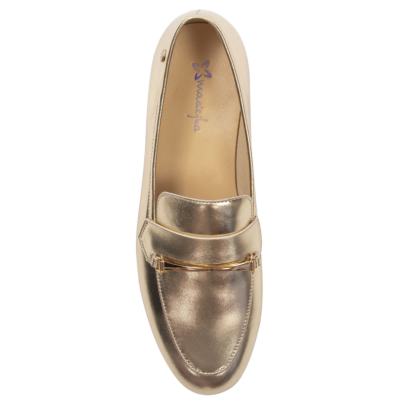 Maciejka Elegant Metallic Leather Women Loafers Gold K6809-25/00-1