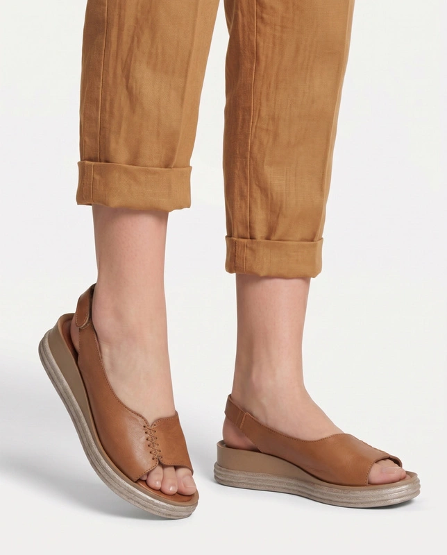 Maciejka Women's Leather Wedge Sandals Comfortable Ginger L7631-29/00-1
