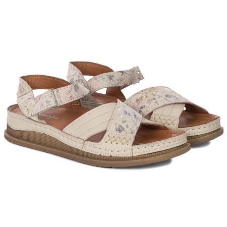 Maciejka Official Comfortable Women's Leather Premium Sandals Beige L7064-37-00-1