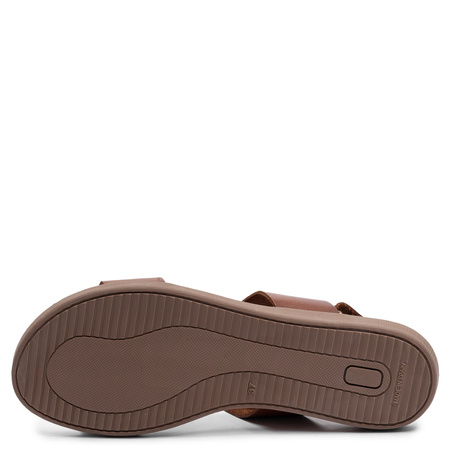 Maciejka Leather Flat Sandals With Decorative Chain Detail Brown E7403-29/00-0