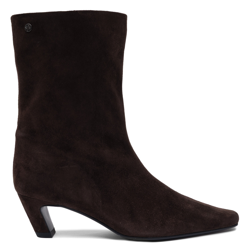 Maciejka Suede Women's Heeled Ankle Boots Chocolate Brown K7791-02/00-7