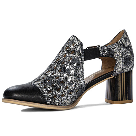 Maciejka Black and Beige Pumps 04962-44/00-5