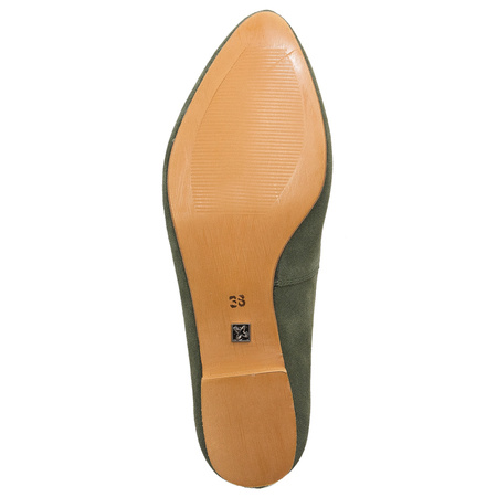 Maciejka Baleriny Skórzane Oliwka 04100-45/00-8