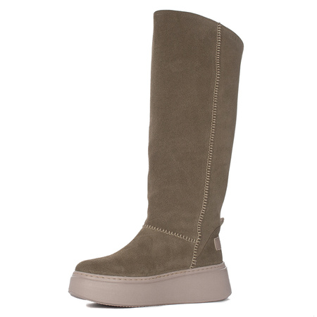 Maciejka Dirty Beige leather Knee-High Boots 