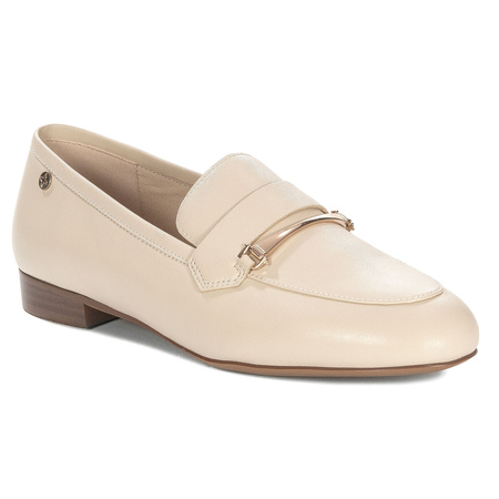 Maciejka Półbuty Damskie Skórzane Beżowe