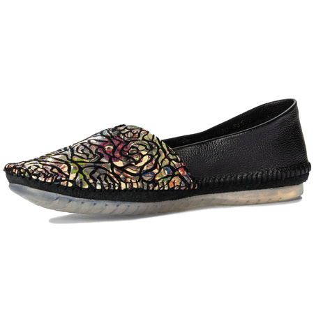 Maciejka leather slip-on loafers floral detail black 1930B-01/00-0