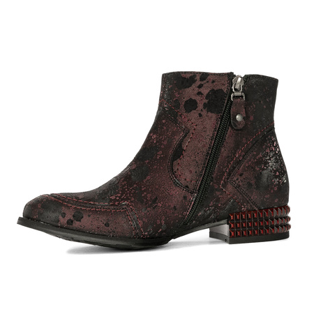 Maciejka Women's Burgundy and Black Ankle Boots