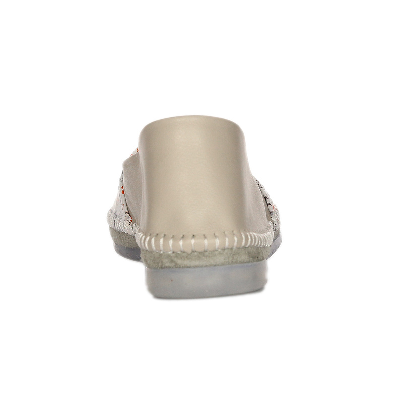 Maciejka Women's Leather Half Shoes Beige + Flowers