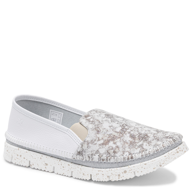 Maciejka Comfortable Leather Slip On Low Shoes Metallic Accent White 3512W-35/00-5