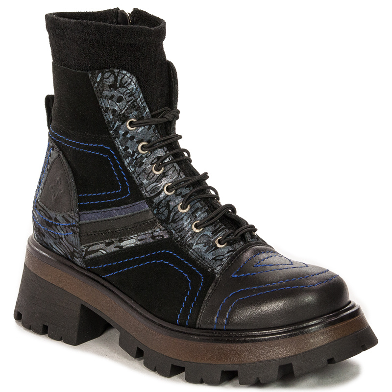 Maciejka Women's Leather Platform Ankle Boots Black 05624-01/00-7