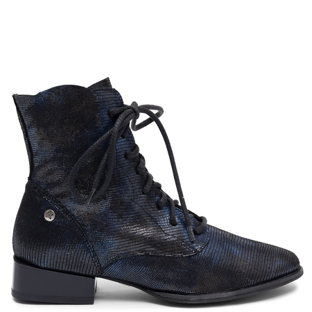 Maciejka Women's Leather Lace-Up Ankle Boots Navy Blue 6391W-17/00-1
