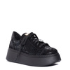 Maciejka Leather Platform Sneakers With Jewel Charm, Black 6191W-02/00-8
