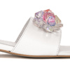 Maciejka White Women's Leather Slides