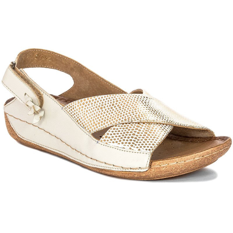 Maciejka Leather Sandals White Gold 00994-37/00-5