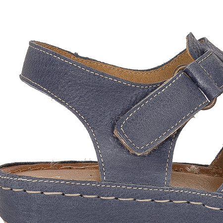 Maciejka Leather Navy Blue Women's Sandals