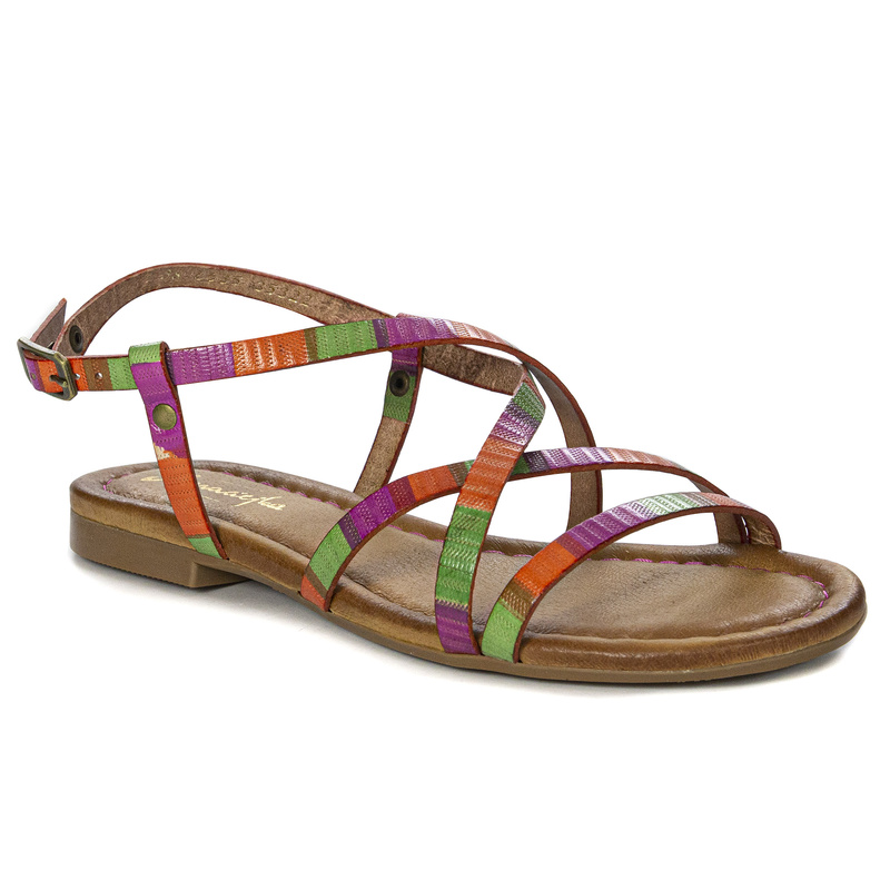 Maciejka Leather Multikolor Women's Sandals 06635-39/00-0